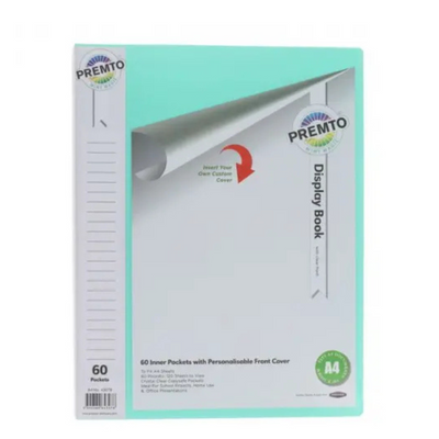 Premier A4 Pastel Display Book 60 Pockets, Mint Magic  mulveys.ie nationwide shipping