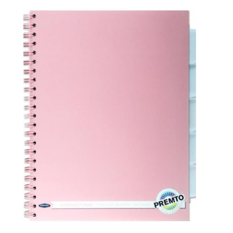 Project Book Premto Pink A4 250pg 5 Subject Wiro. Mulveys.ie