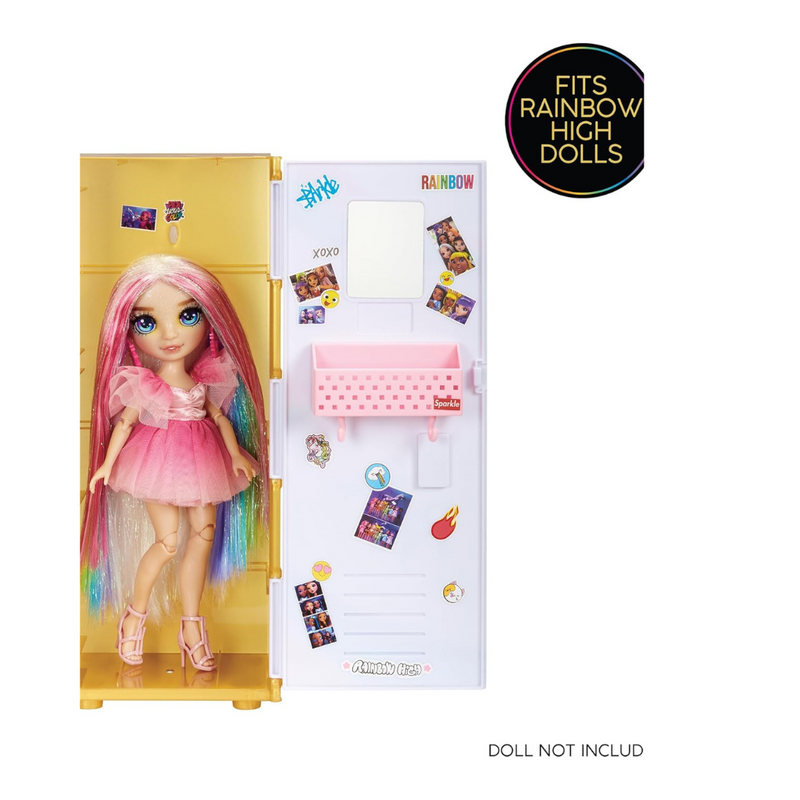 Rainbow High Design & Style Locker Playset with Shelves, Hangers, Accessories and Stickers