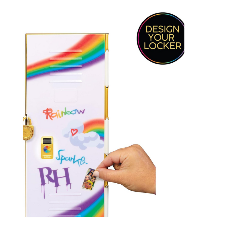 Rainbow High Design & Style Locker Playset with Shelves, Hangers, Accessories and Stickers