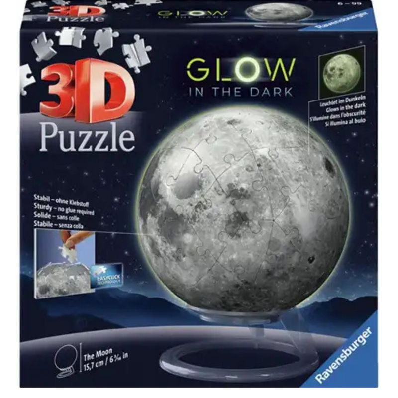 Ravensburger 3D puzzle moon Glow in the Dark - toy puzzle ball 72 pieces
