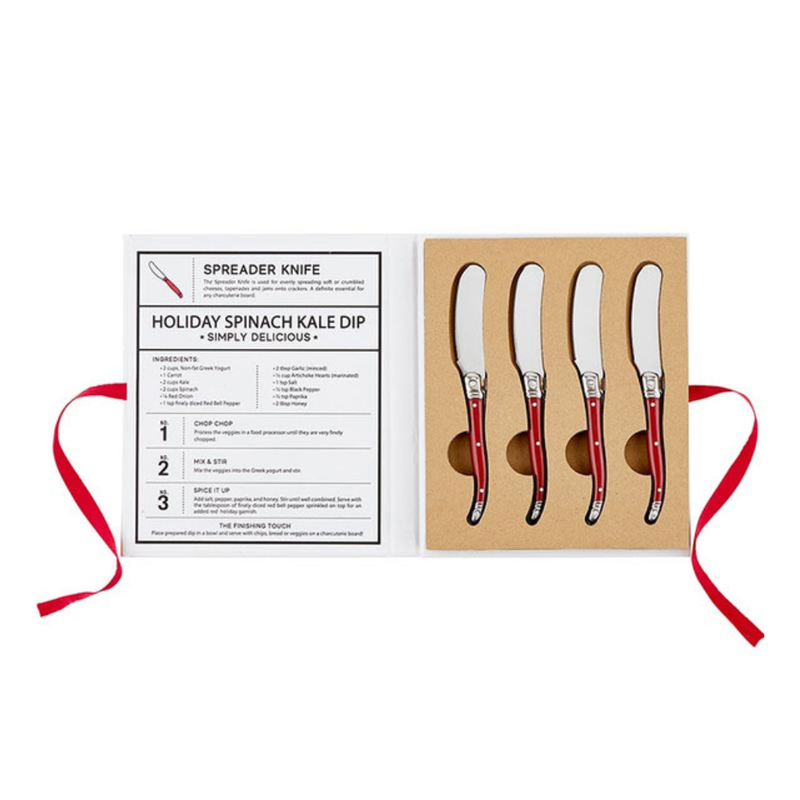 Red Charcuterie Spreaders Book Box - Spread Love and Joy