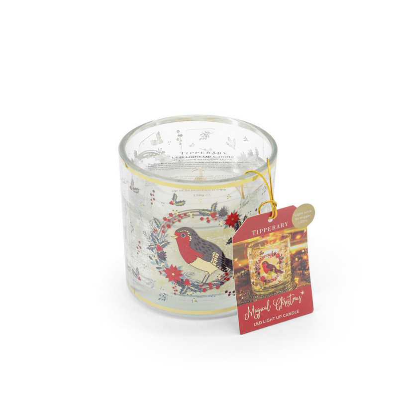 Tipperary Crystal Robin Led Candle mulveys.ie nationwide shipping