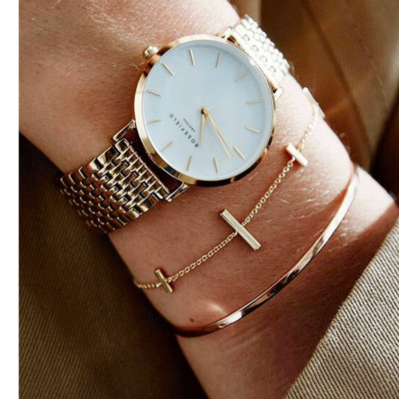 Rosefield The Upper East Side White Pearl Gold