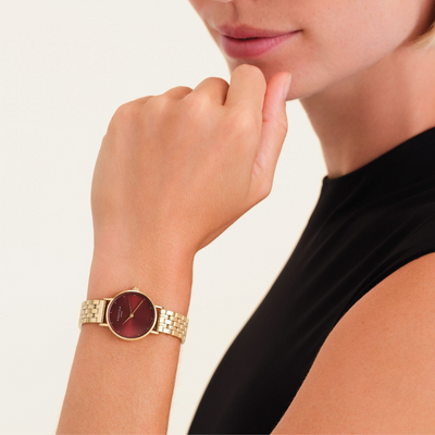 Rosefield Women's watch Small Edit Burgundy/Gold