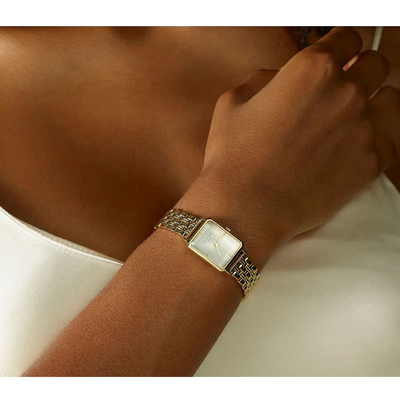 Rosefield_Octagon_XS_Silver_Sunray_Dial_in_a_Gold_IP_Case_and_Stainless_Steel_Bracelet_3 mulveys.ie nationwide shipping