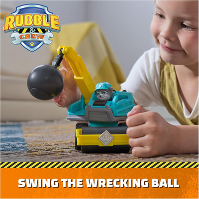 Rubble and Crew, Motor’s Wrecking Ball Toy Truck with Action Figure