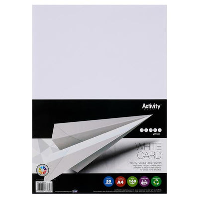 Premier Activity A4 160gsm Card 50 Sheets - White mulveys.ie nationwide shipping