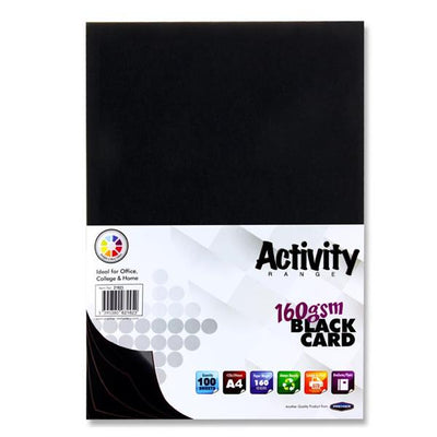 Premier Activity A4 160gsm Card 100 Sheets - Black mulveys.ie nationwide shipping