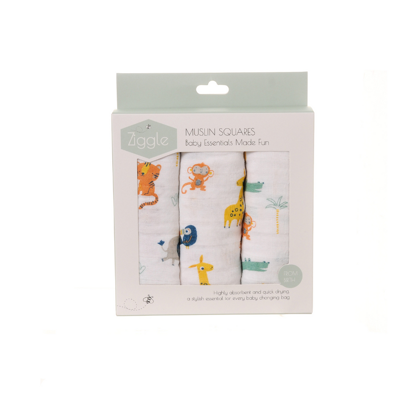SAVANNA  ANIMALS MUSLIN SET . MULVEYS.IE