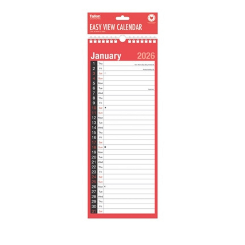 Slim Wiro 2026 Calendar