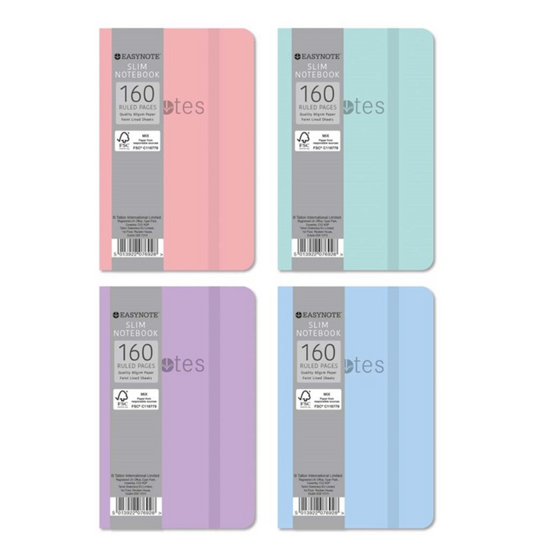 Slim Soft Touch Pastel Notebook  mulveys.ie nationwide shipping