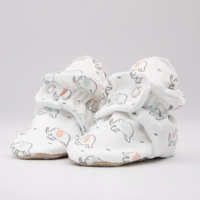 Snugabugz White Elephant Print - Baby Booties That Stay On with Non-Slip Soles  mulveys.ie nationwide shipping