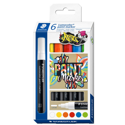 Staedtler Lumocolor Paint Marker Assorted 6 Pack mulveys.ie nationwide shipping
