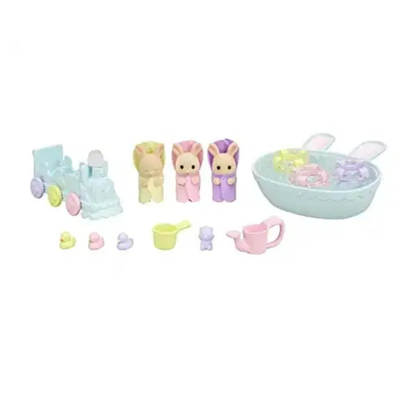 Sylvanian Families Triplets bath time