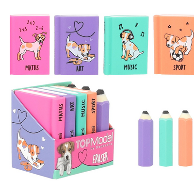 TOPModel Eraser Set Mini School Books & Pencils. Mulveys.ie