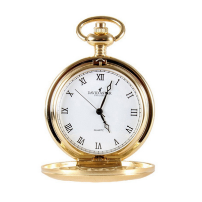 Dalaco Gold Brushed Quartz Full Hunter Pocket Watch