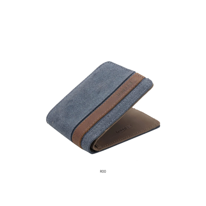 TROOP LONDON CANVAS BI-FOLD WALLET BLUE MULVEYS.IE