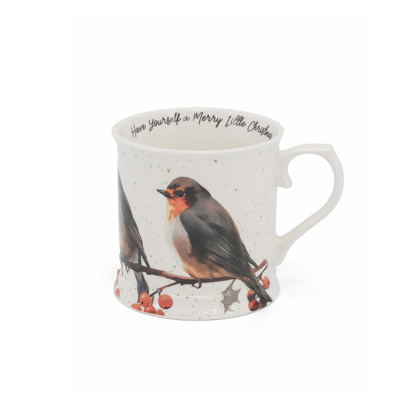 Tipperary Crystal Christmas Robins S/2 Tankards