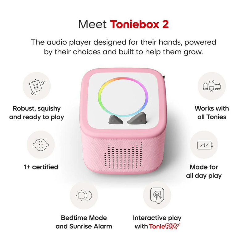 Tonies Toniebox 2 Playset with Tonieplay Game + Controller + PAW Patrol Chase Tonie - Pink