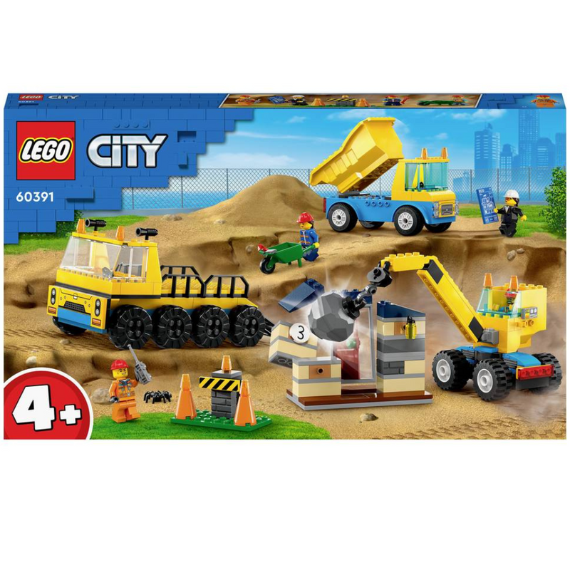 LEGO 60391 Construction Trucks and Wrecking Ball Crane