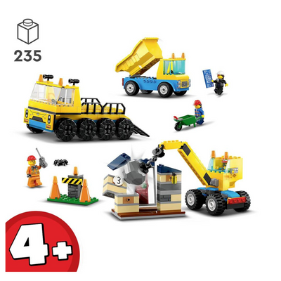 LEGO 60391 Construction Trucks and Wrecking Ball Crane
