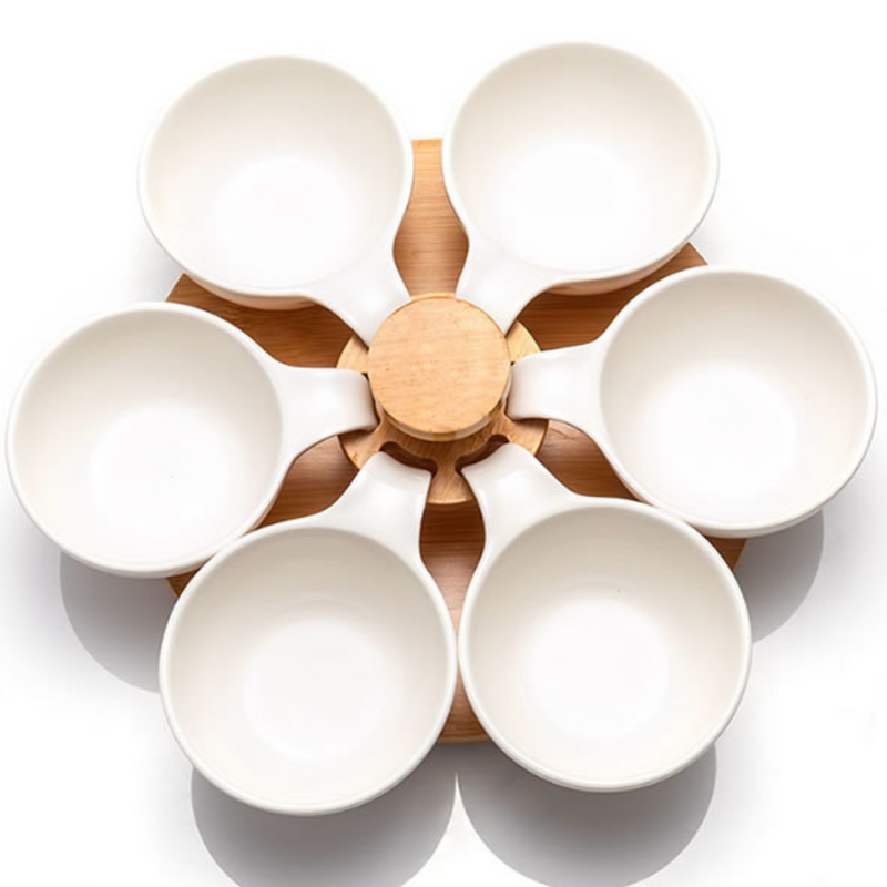 Newgrange Living CERAMIC DIP SET MEDIUM WITH TURNTABLE (SET 6)