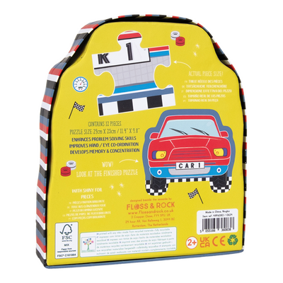 Cars 12pc Shaped Jigsaw with Shaped Box