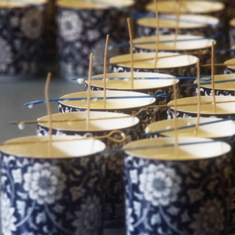 Snowdrops & Holly Berries Celtic Peacock Handmade Candle