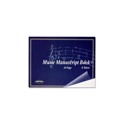 Premier 24pg 6 Stave Music Manuscript Book Mulveys.ie