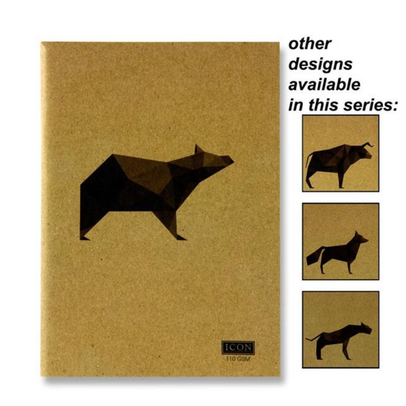 Icon A5 80pg 110gsm Kraft Sketch Book Animalia Design mulveys.ie nationwide shipping