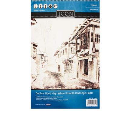 Icon A2 135gsm Wiro Sketch Pad 30 Sheets mulveys.ie nationwide shipping