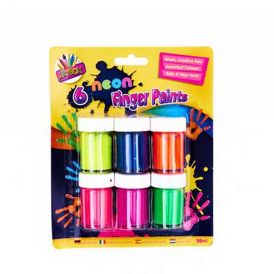 Neon Finger Paint Pots 20ML 6 Pack mulveys.ie nationwide shipping
