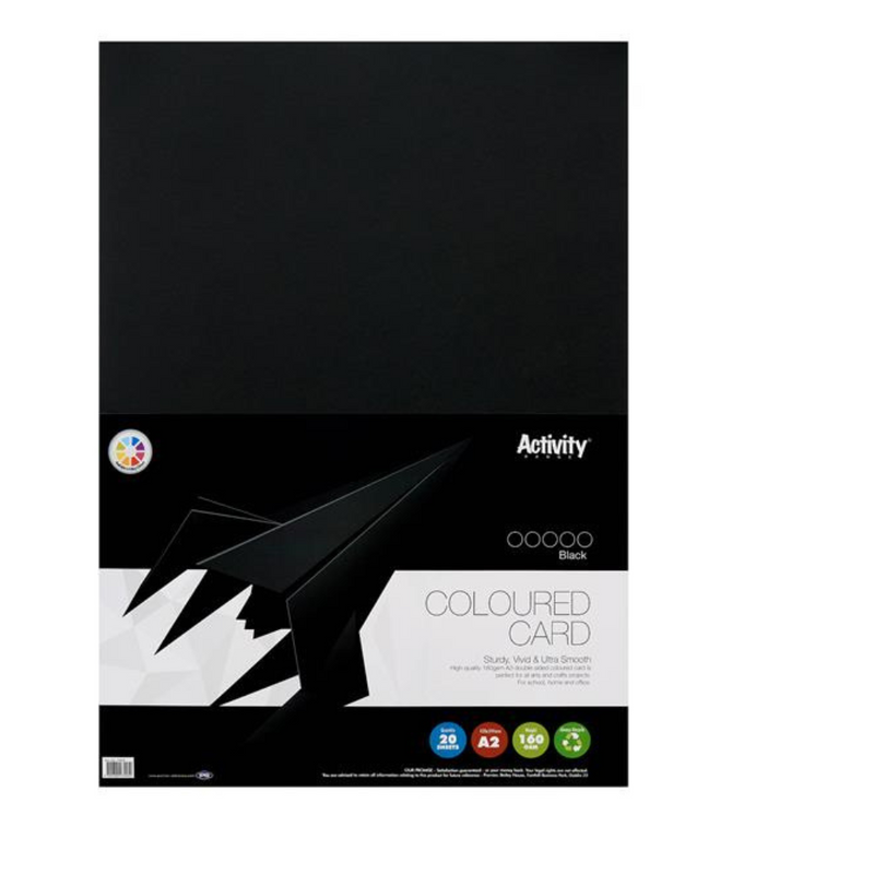Premier Activity A2 160gsm Card 20 Sheets - Black