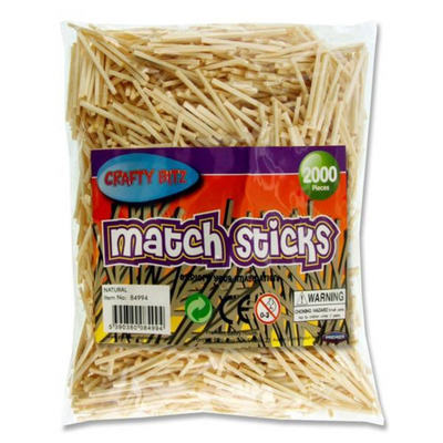 Crafty Bitz Bag of 2000 Matchsticks - Natural mulveys.ie natikonwide shipping