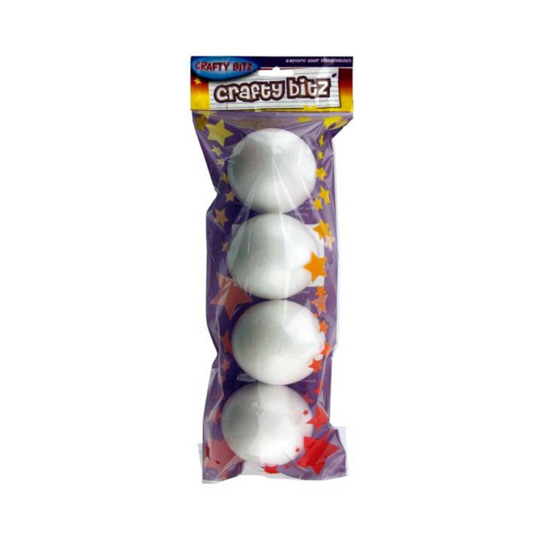 Crafty Bitz Pkt.4 Polystyrene Balls - 7cm