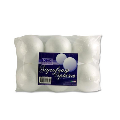 Icon Craft Pkt.6 Styrofoam Spheres - 90mm mulveys.ie nationwide shipping