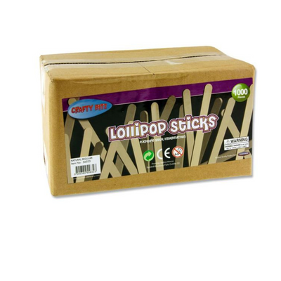 Crafty Bitz Box 1000 Lollipop Sticks - Natural mulveys.ie nationwide shipping