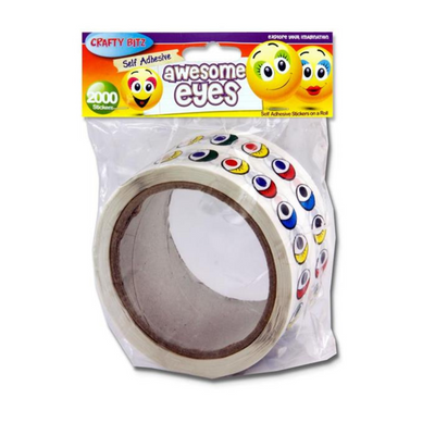 Crafty Bitz Roll 2000 Stickers - Pairs Of Coloured Eyes mulveys.ie nationwide shipping
