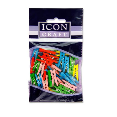 Icon Craft Pkt.50 Mini Clothes Pegs - Color mulveys.ie nationwide shipping