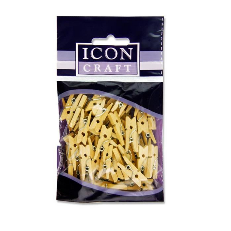 Icon Craft Pkt.50 Mini Clothes Pegs - Natural mulveys.ie nationwide shipping