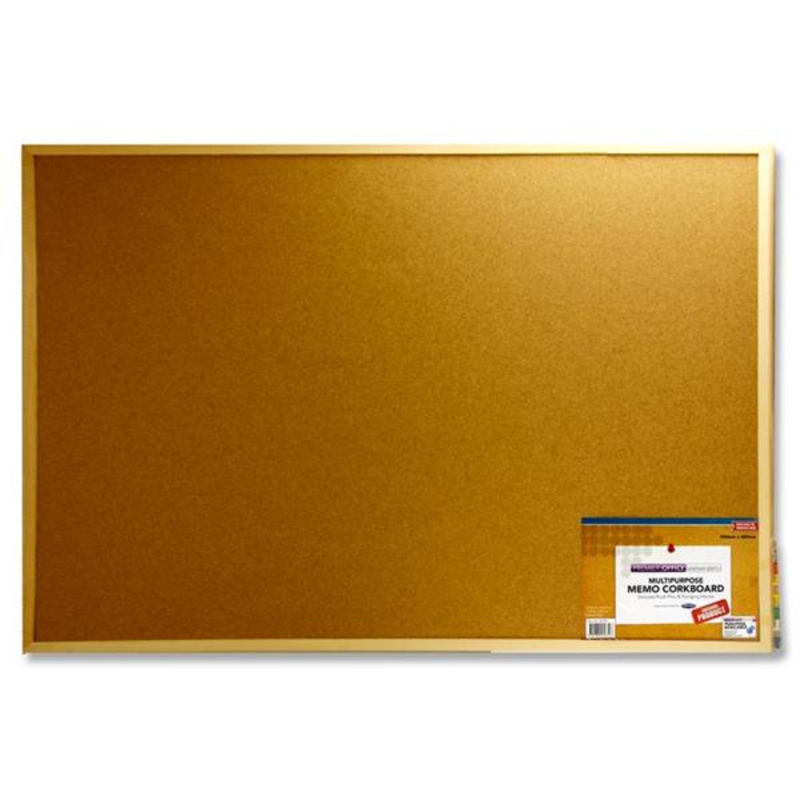 Premier Office Memo Cork Notice Board 90x60cm