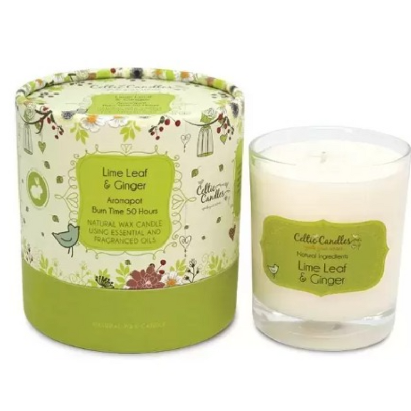 Celtic Candles LIME LEAF & GINGER AROMAPOT TUMBLER mulveys.ie nationwide shipping