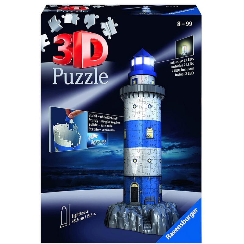 Lighthouse: Night Edition - 216pc Light-Up 3D Jigsaw Puzzle By Ravensburger mulveys.ie nationwide shipping