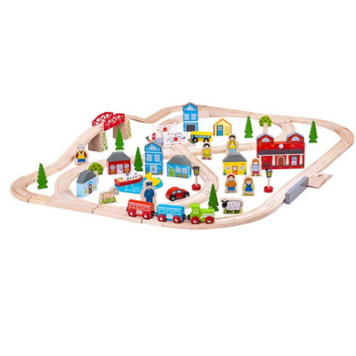 Bigjigs Rail Town and Country Train Set - 101 Pieces mulveys.ie nationwide shipping
