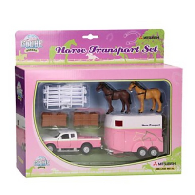 Kids Globe Mitsubishi with Horse Trailer and Accessories Pink 27 cm mulveys.ie nationwide shipping