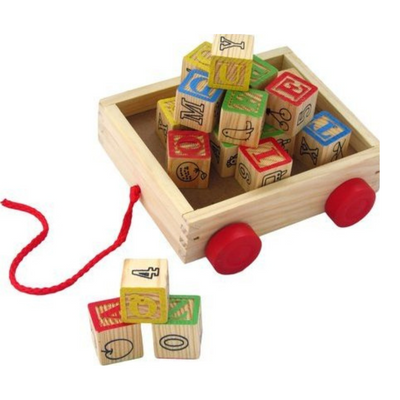 First Learning Wooden Pull Along Learning Blocks Wagon mulveys.ie nationwide shipping