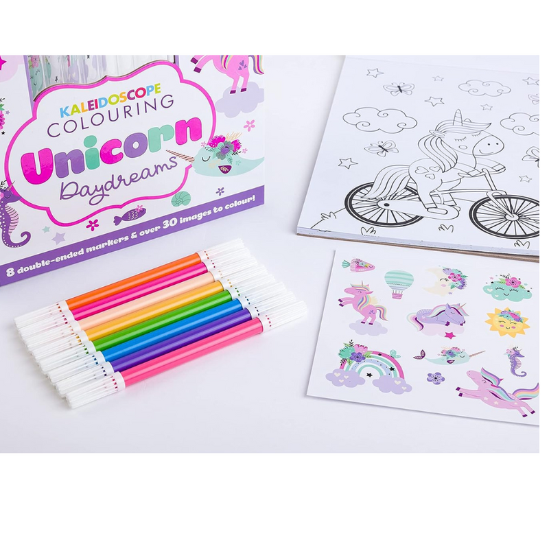 Unicorn Daydreams Kaleidoscope Colouring Book Kit with Pens mulveys.ie nationwide shipping