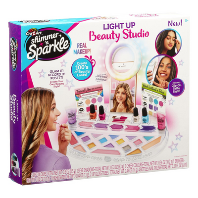 Shimmer and Sparkle 17346 Light up Beauty Studio with Selfie Ring Set mulveys.ie nationwide shipping