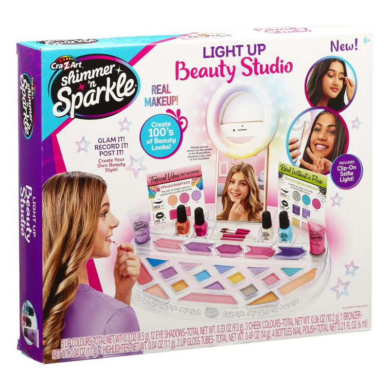 Shimmer and Sparkle 17346 Light up Beauty Studio with Selfie Ring Set mulveys.ie nationwide shipping